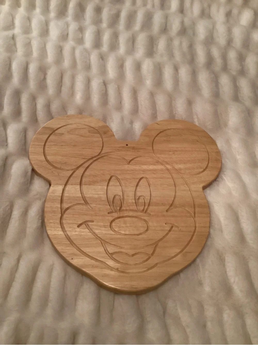 Wooden Mickey Mouse Shaped Cutting/Serving Board - Natural Wood 1990s